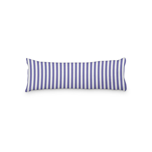 White Microfiber Body Pillow with Purple Bars, MFBP-1300-051, 20 x 54 inches