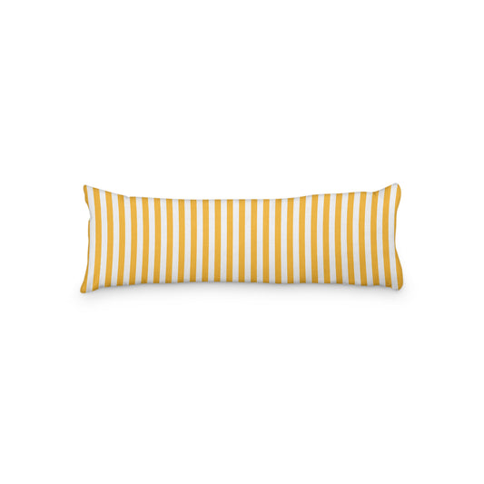 White Microfiber Body Pillow with Yellow-Orange Bars, MFBP-1310-051, 20 x 54 inches
