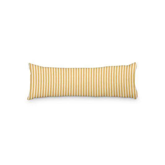 White Microfiber Body Pillow with Thin Yellow-Orange Bars, MFBP-1310-241, 20 x 54 inches