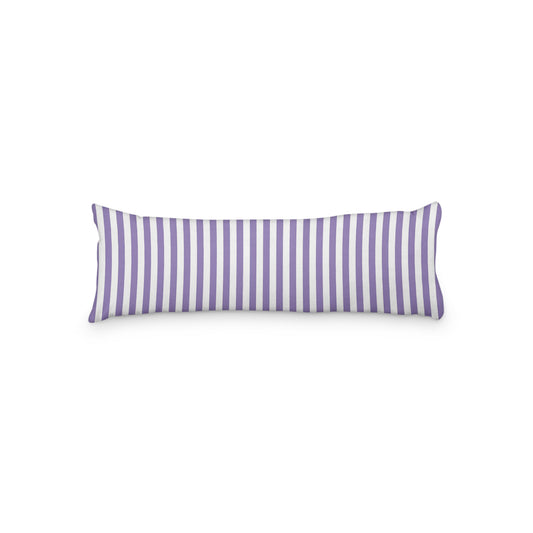 White Microfiber Body Pillow with Purple Bars, MFBP-1320-051, 20 x 54 inches
