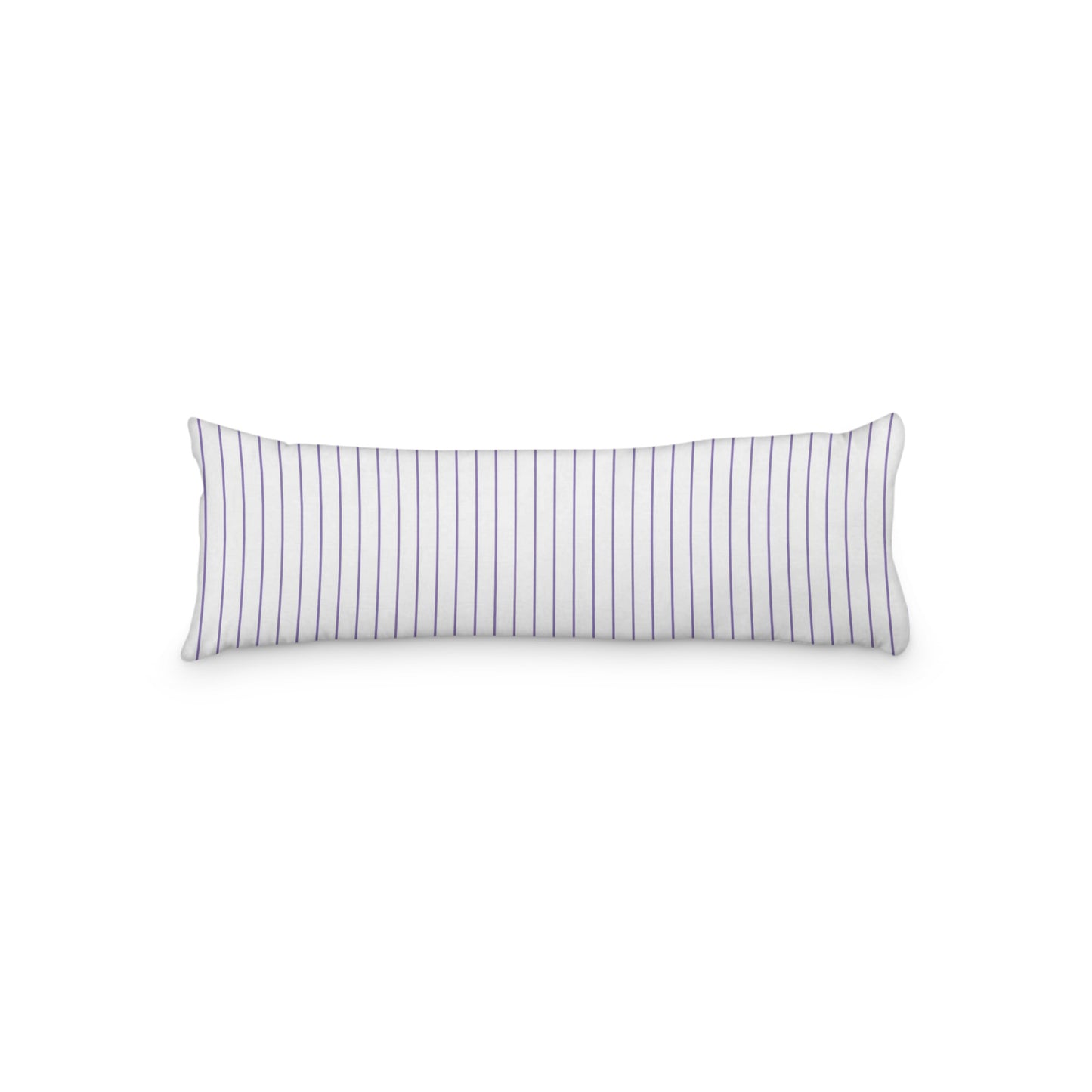 White Microfiber Body Pillow with Fine Purple Stripes, MFBP-1320-151, 20 x 54 inches