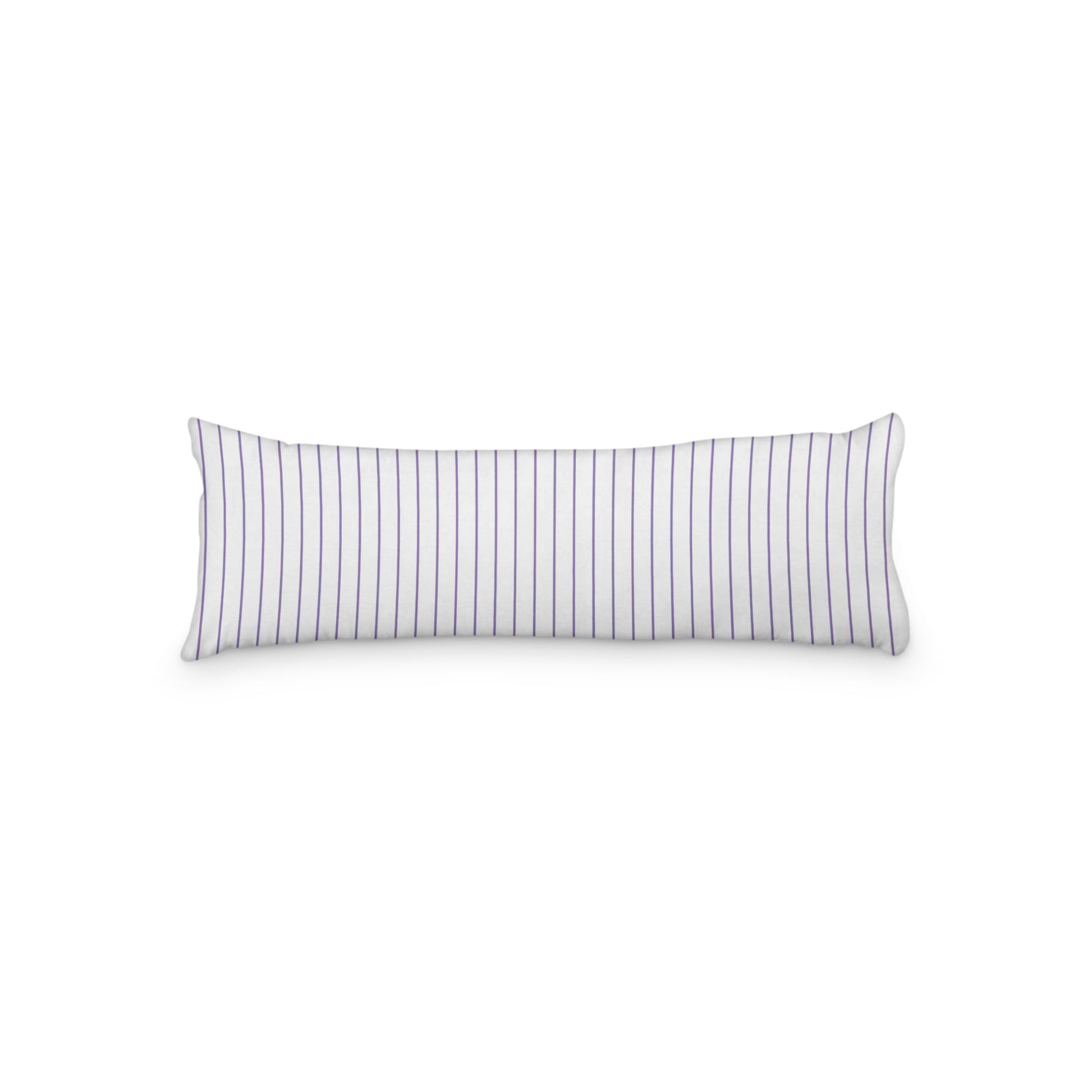 White Microfiber Body Pillow with Fine Purple Stripes, MFBP-1320-151, 20 x 54 inches