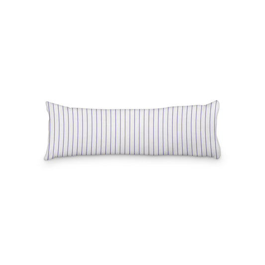 White Microfiber Body Pillow with Fine Purple Stripes, MFBP-1320-151, 20 x 54 inches