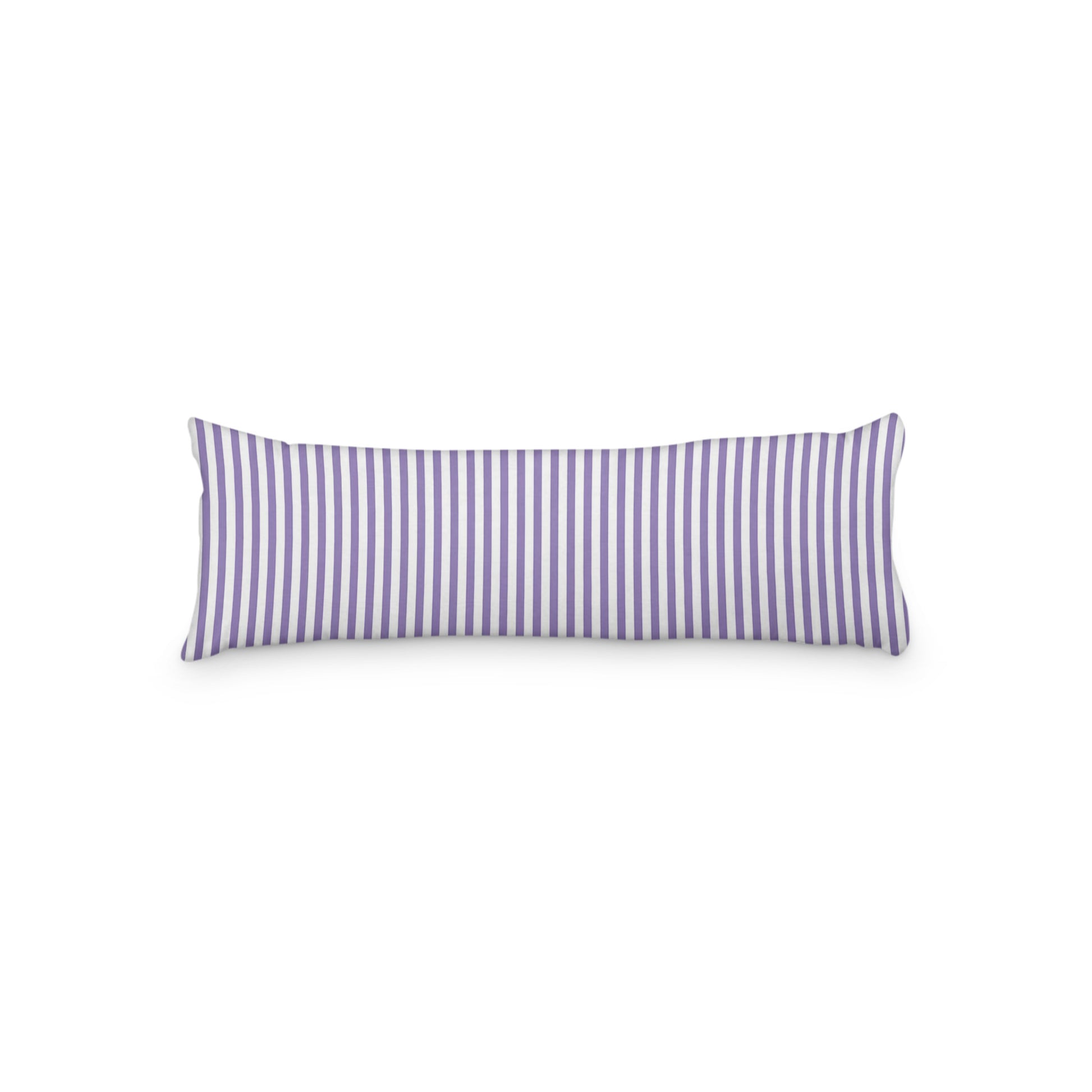 White Microfiber Body Pillow with Thin Purple Bars, MFBP-1320-241, 20 x 54 inches