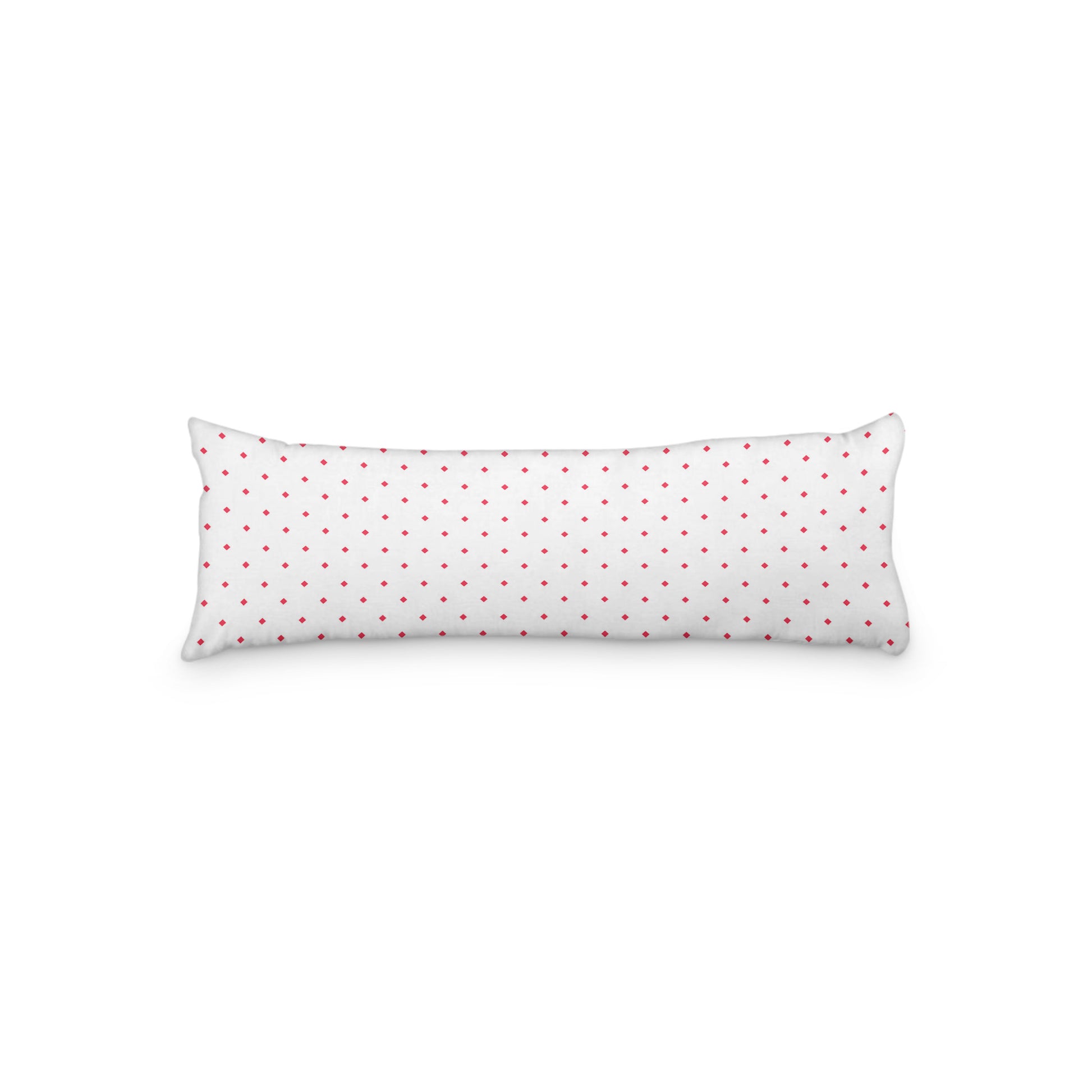 White Microfiber Body Pillow with Red Diamonds, MFBP-1330-101,  20 x 54 inches