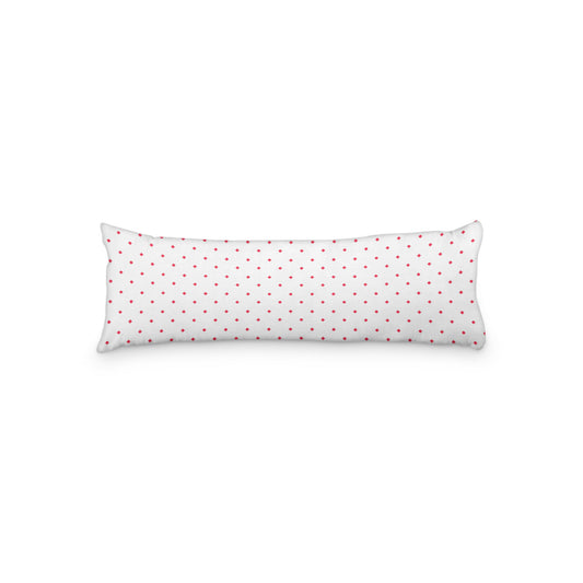 White Microfiber Body Pillow with Red Diamonds, MFBP-1330-101,  20 x 54 inches