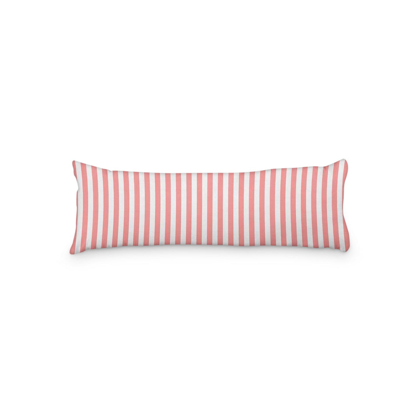 White Microfiber Body Pillow with Pink Bars, MFBP-1340-051, 20 x 54 inches