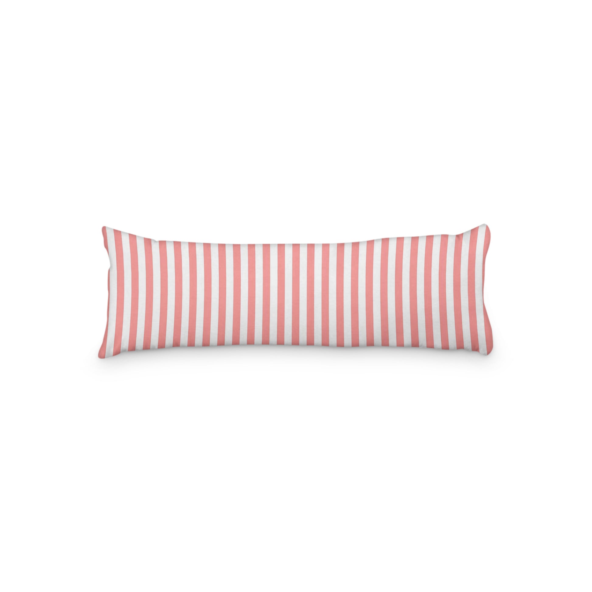 White Microfiber Body Pillow with Pink Bars, MFBP-1340-051, 20 x 54 inches