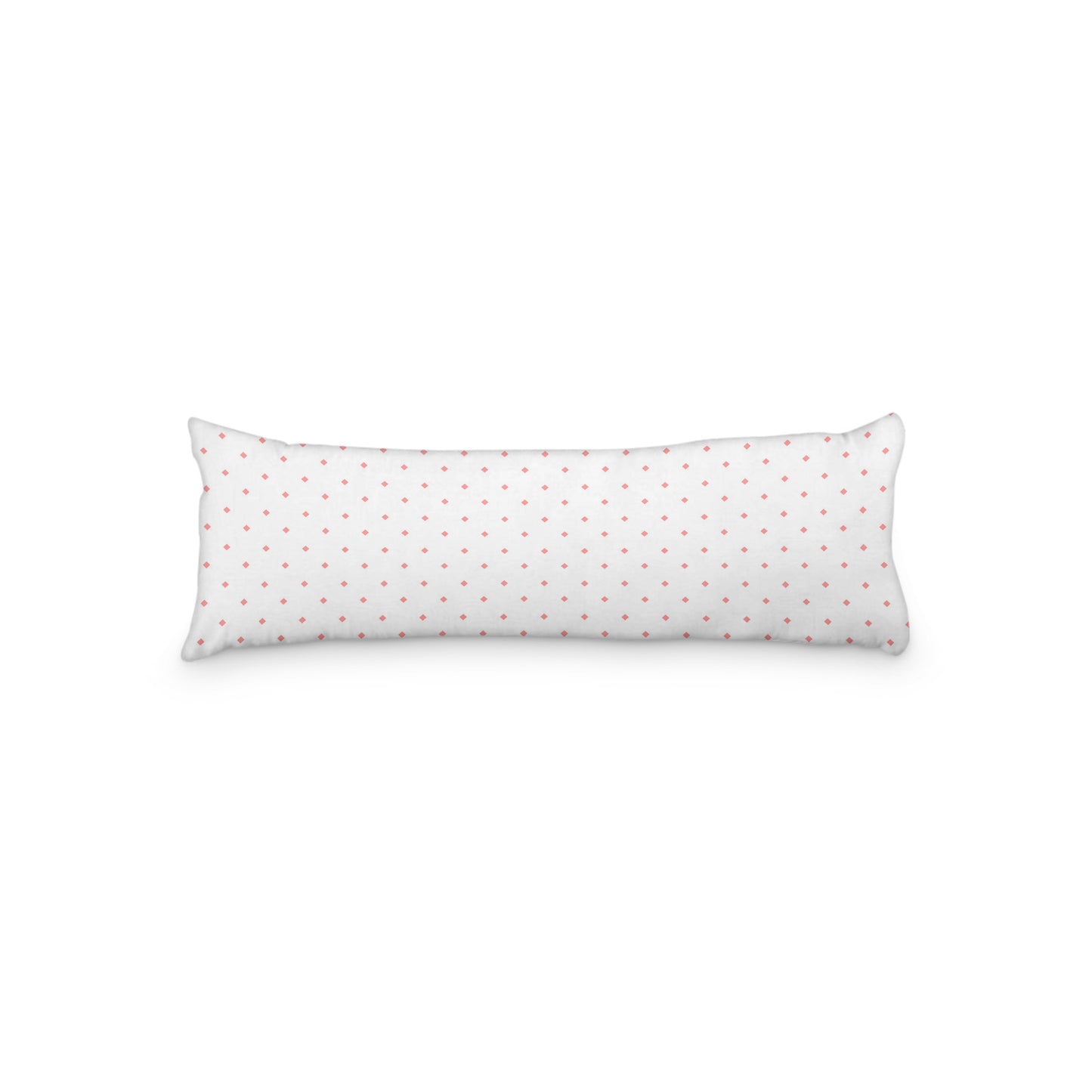 White Microfiber Body Pillow with Pink Diamonds, MFBP-1340-101,  20 x 54 inches