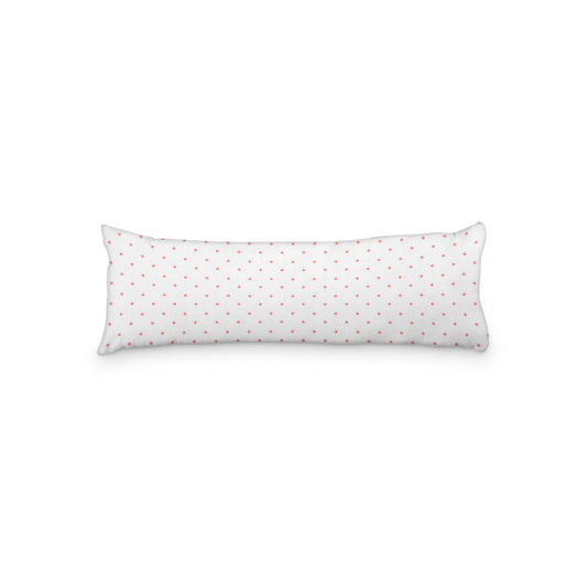 White Microfiber Body Pillow with Pink Diamonds, MFBP-1340-101,  20 x 54 inches
