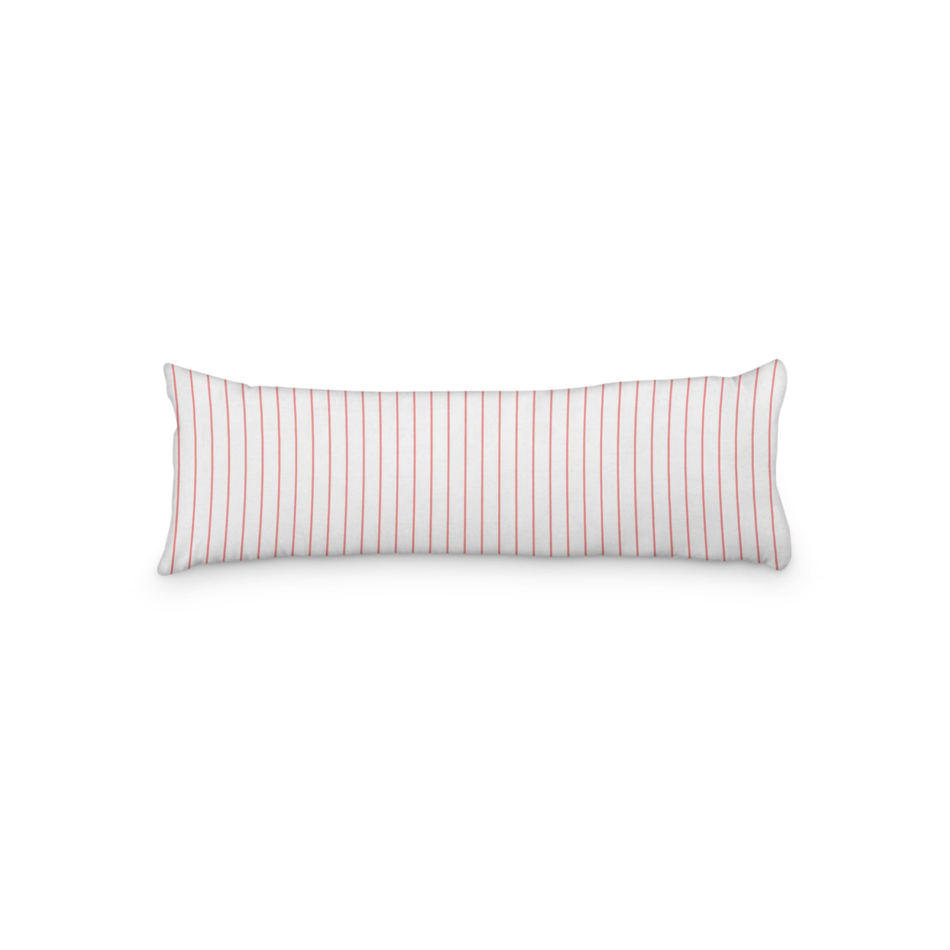 White Microfiber Body Pillow with Fine Pink Stripes, MFBP-1340-151, 20 x 54 inches