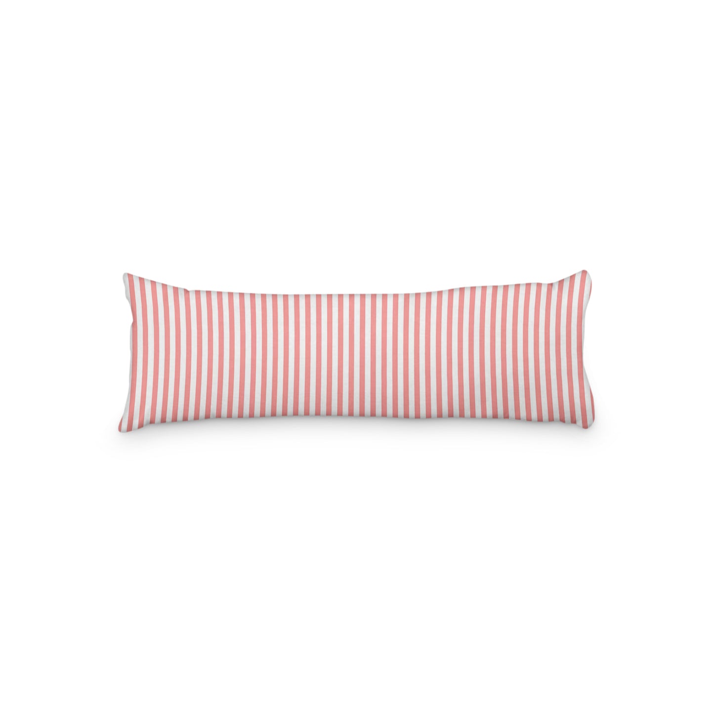 White Microfiber Body Pillow with Thin Pink Bars, MFBP-1340-241, 20 x 54 inches