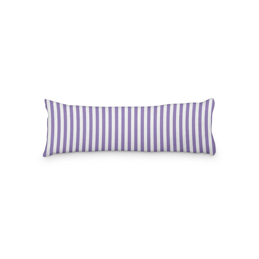 White Microfiber Body Pillow with Purple Bars, MFBP-1350-051, 20 x 54 inches