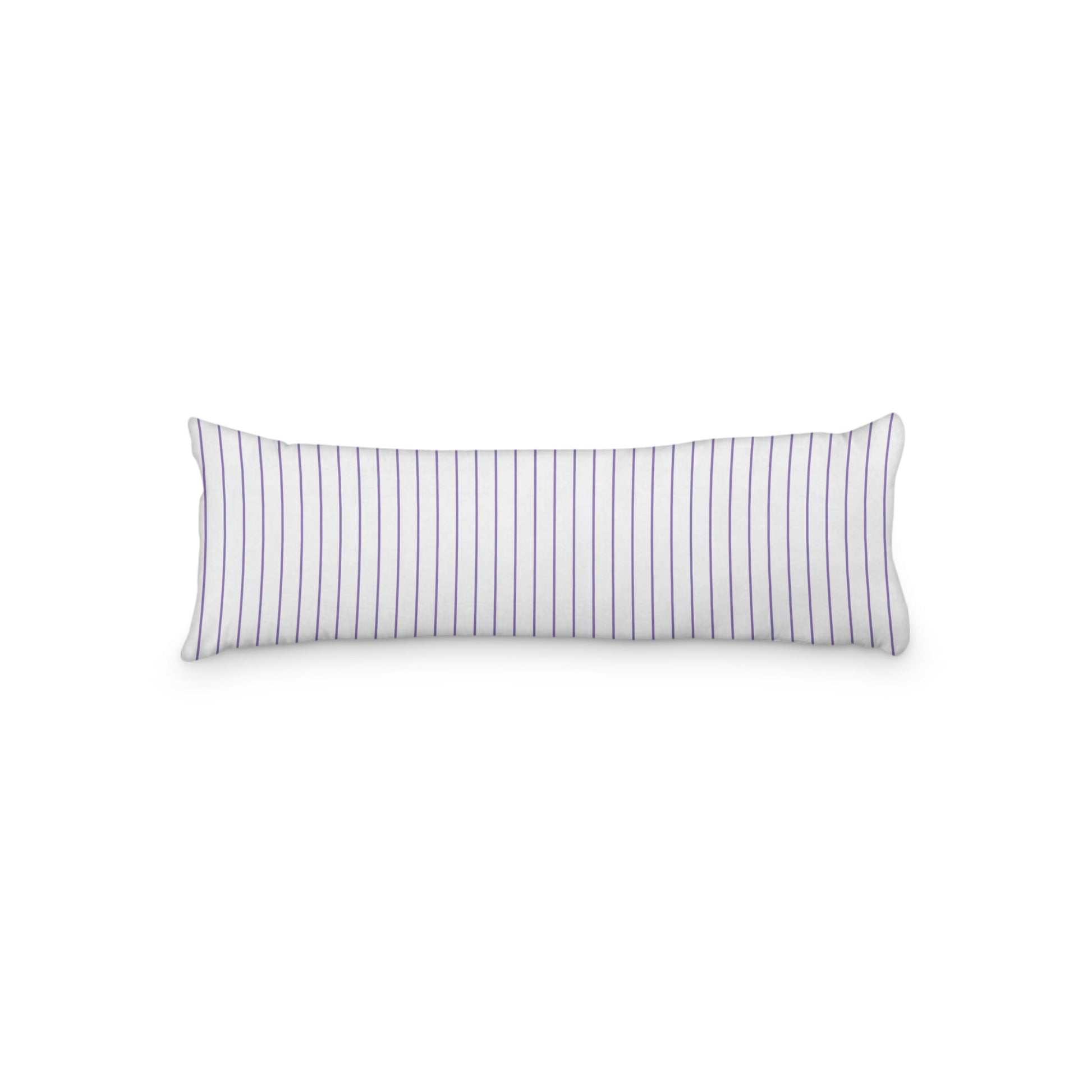 White Microfiber Body Pillow with Fine Purple Stripes, MFBP-1350-151, 20 x 54 inches