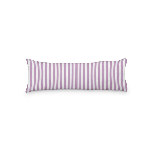 White Microfiber Body Pillow with Mauve Bars, MFBP-1360-051, 20 x 54 inches