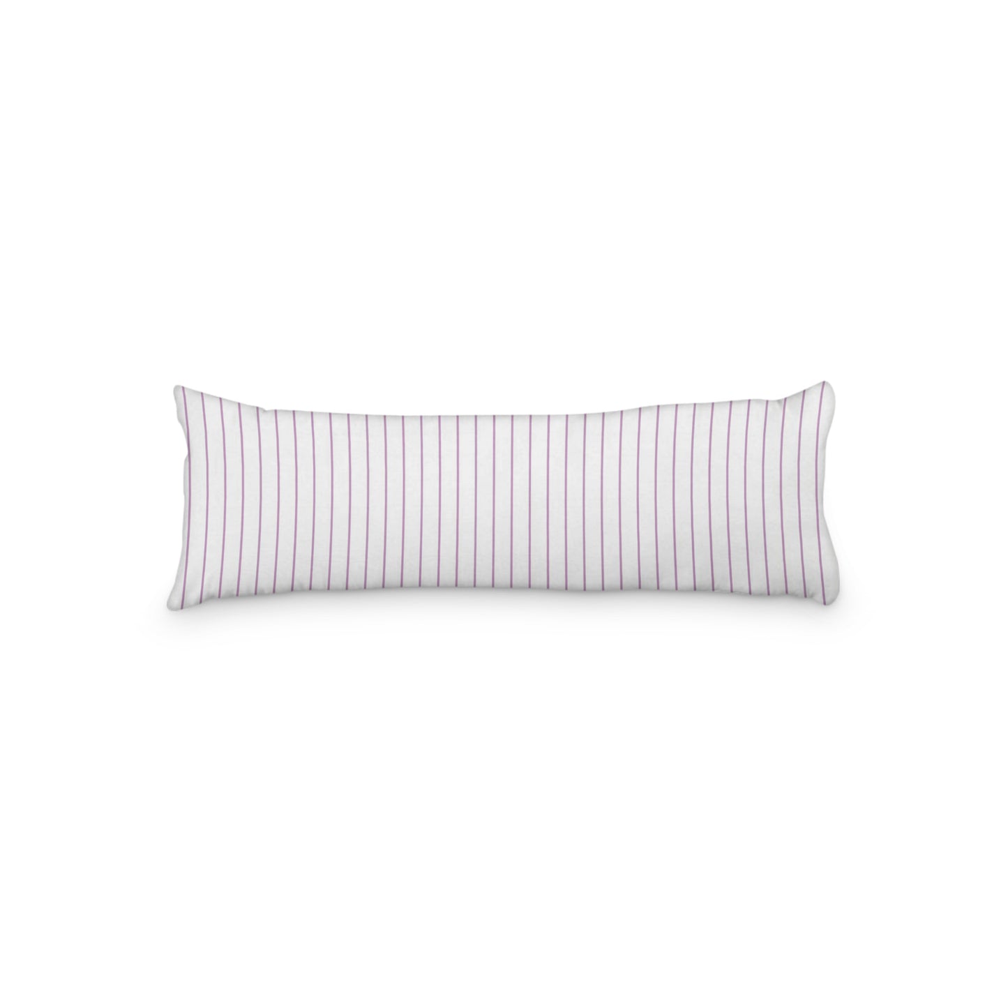 White Microfiber Body Pillow with Fine Mauve Stripes, MFBP-1360-151, 20 x 54 inches