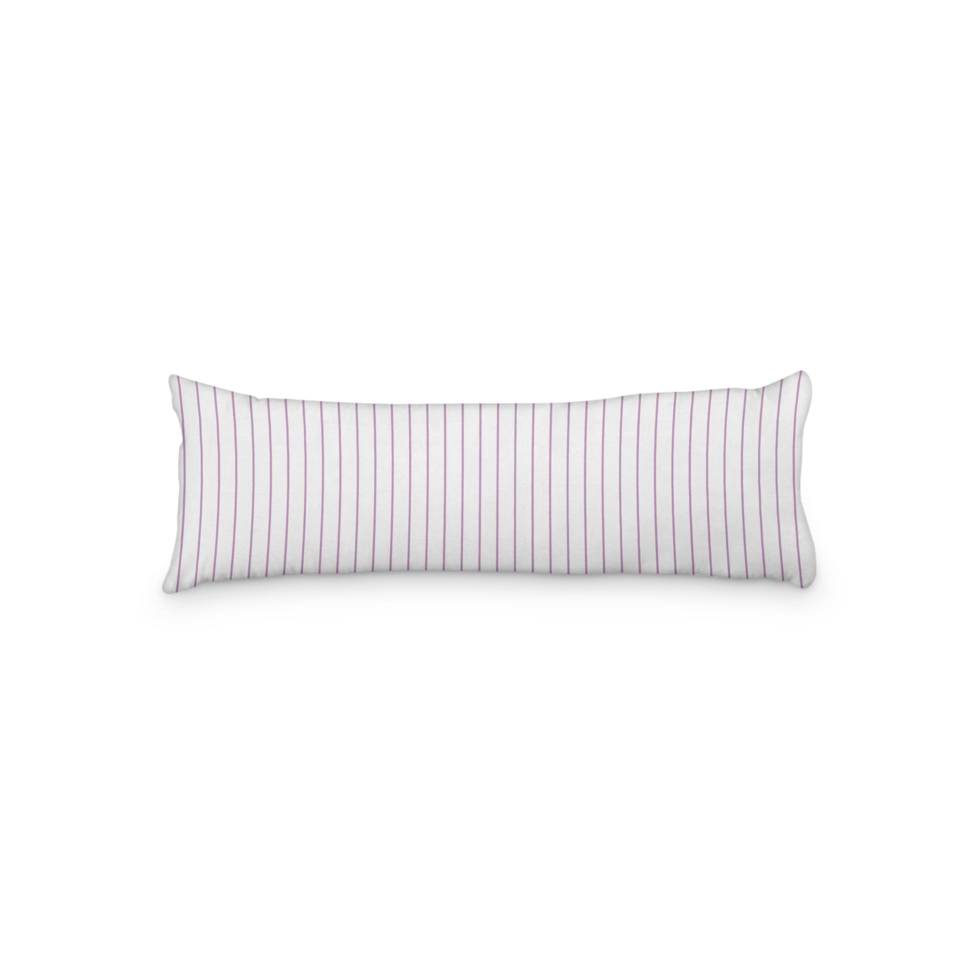 White Microfiber Body Pillow with Fine Mauve Stripes, MFBP-1360-151, 20 x 54 inches