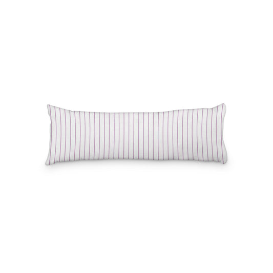 White Microfiber Body Pillow with Fine Mauve Stripes, MFBP-1360-151, 20 x 54 inches