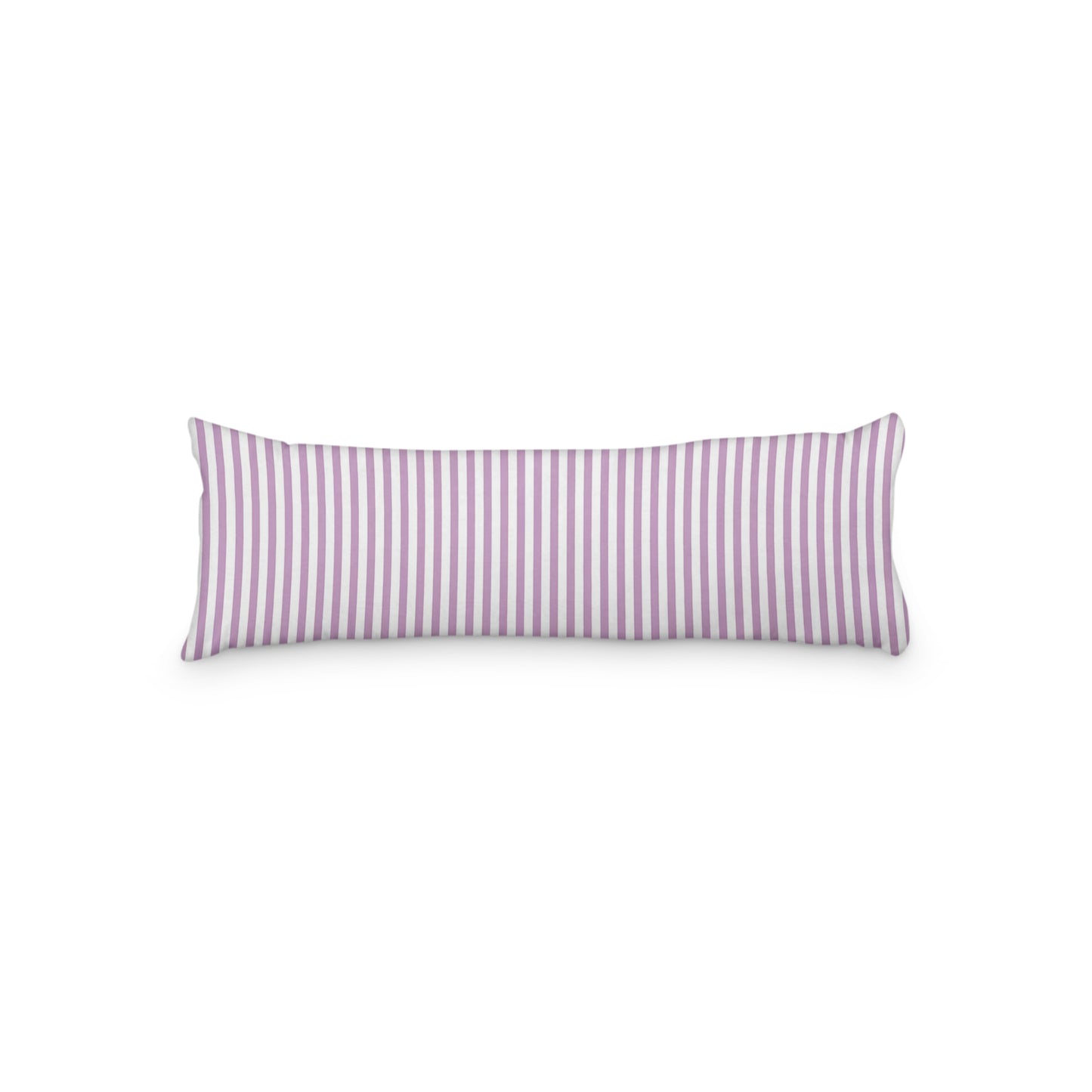 White Microfiber Body Pillow with Thin Mauve Bars, MFBP-1360-241, 20 x 54 inches