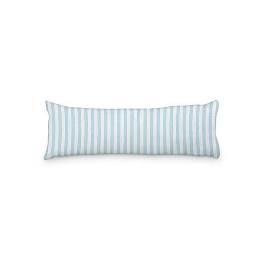 White Microfiber Body Pillow with Blue Bars, MFBP-1370-051, 20 x 54 inches