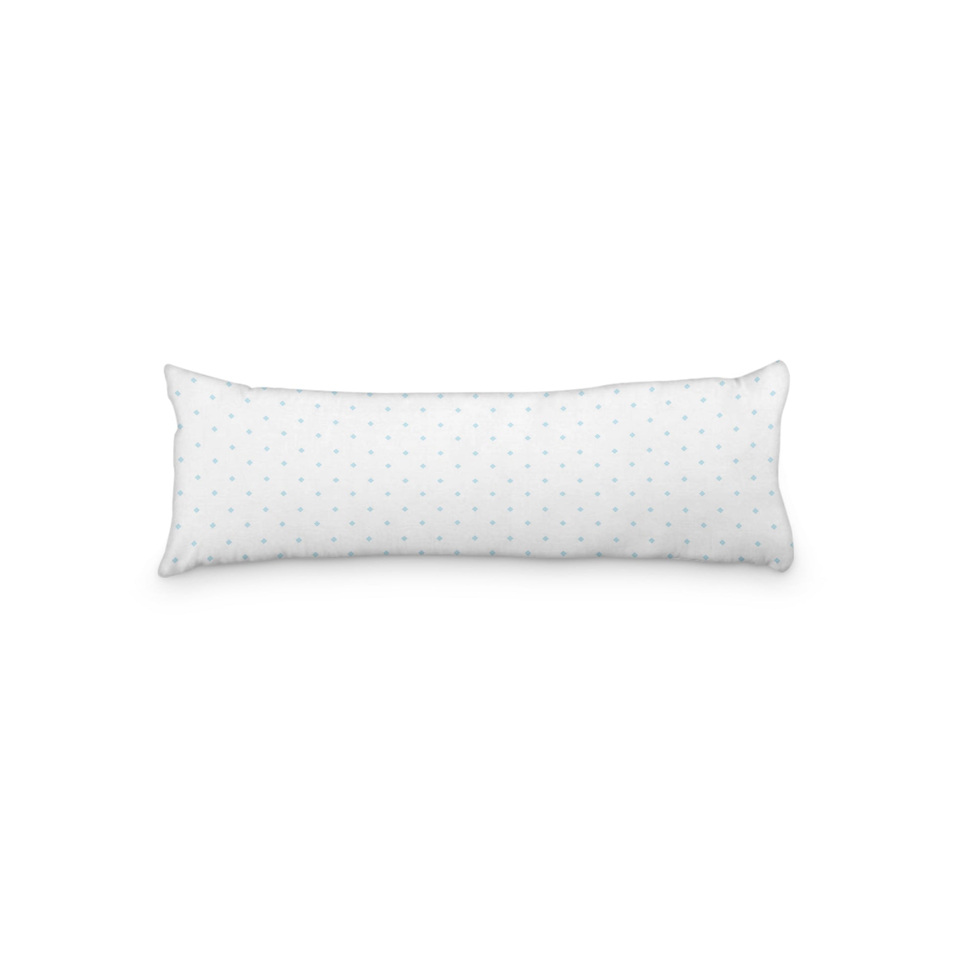 White Microfiber Body Pillow with Blue Diamonds, MFBP-1370-101,  20 x 54 inches