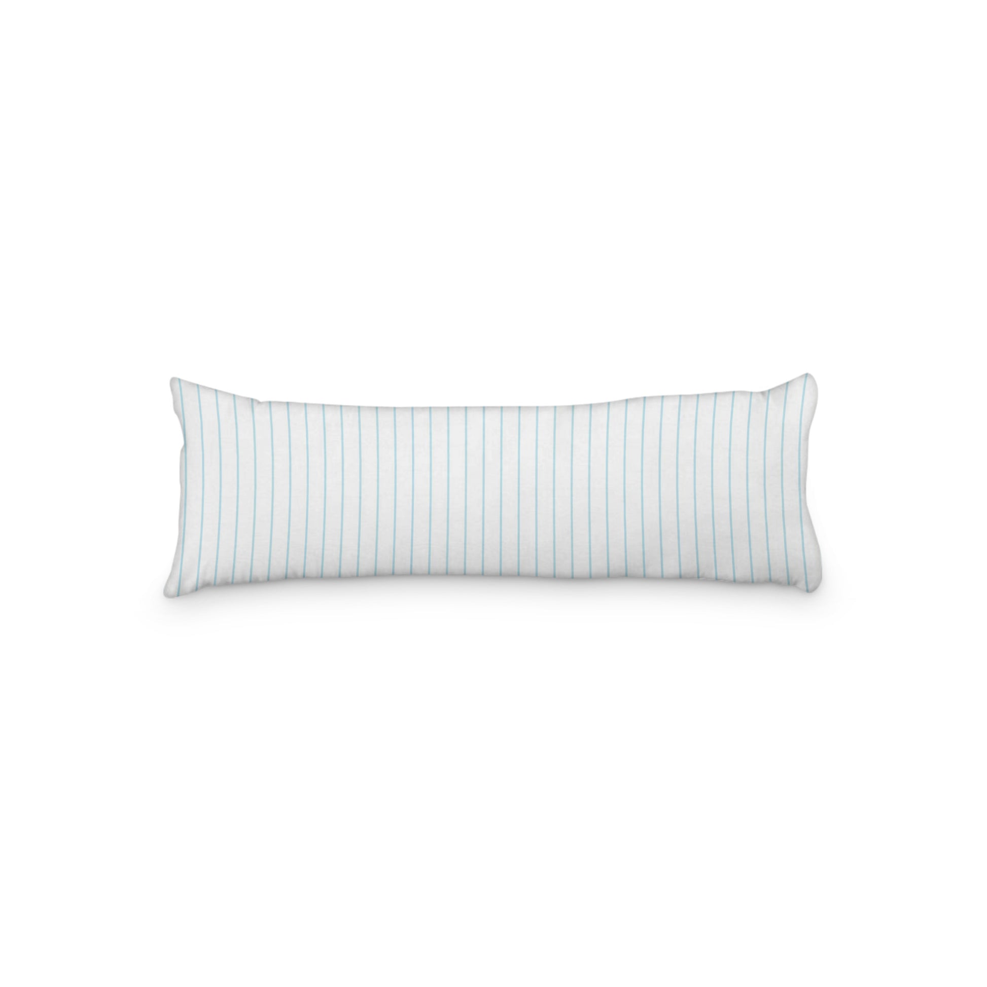 White Microfiber Body Pillow with Fine Blue Stripes, MFBP-1370-151, 20 x 54 inches