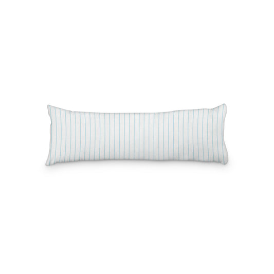 White Microfiber Body Pillow with Fine Blue Stripes, MFBP-1370-151, 20 x 54 inches