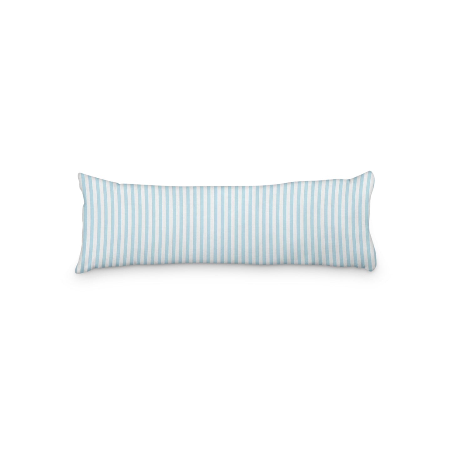White Microfiber Body Pillow with Thin Blue Bars, MFBP-1370-241, 20 x 54 inches