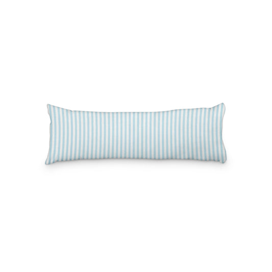 White Microfiber Body Pillow with Thin Blue Bars, MFBP-1370-241, 20 x 54 inches