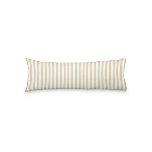 White Microfiber Body Pillow with Tan Bars, MFBP-1371-051,  20 x 54 inches