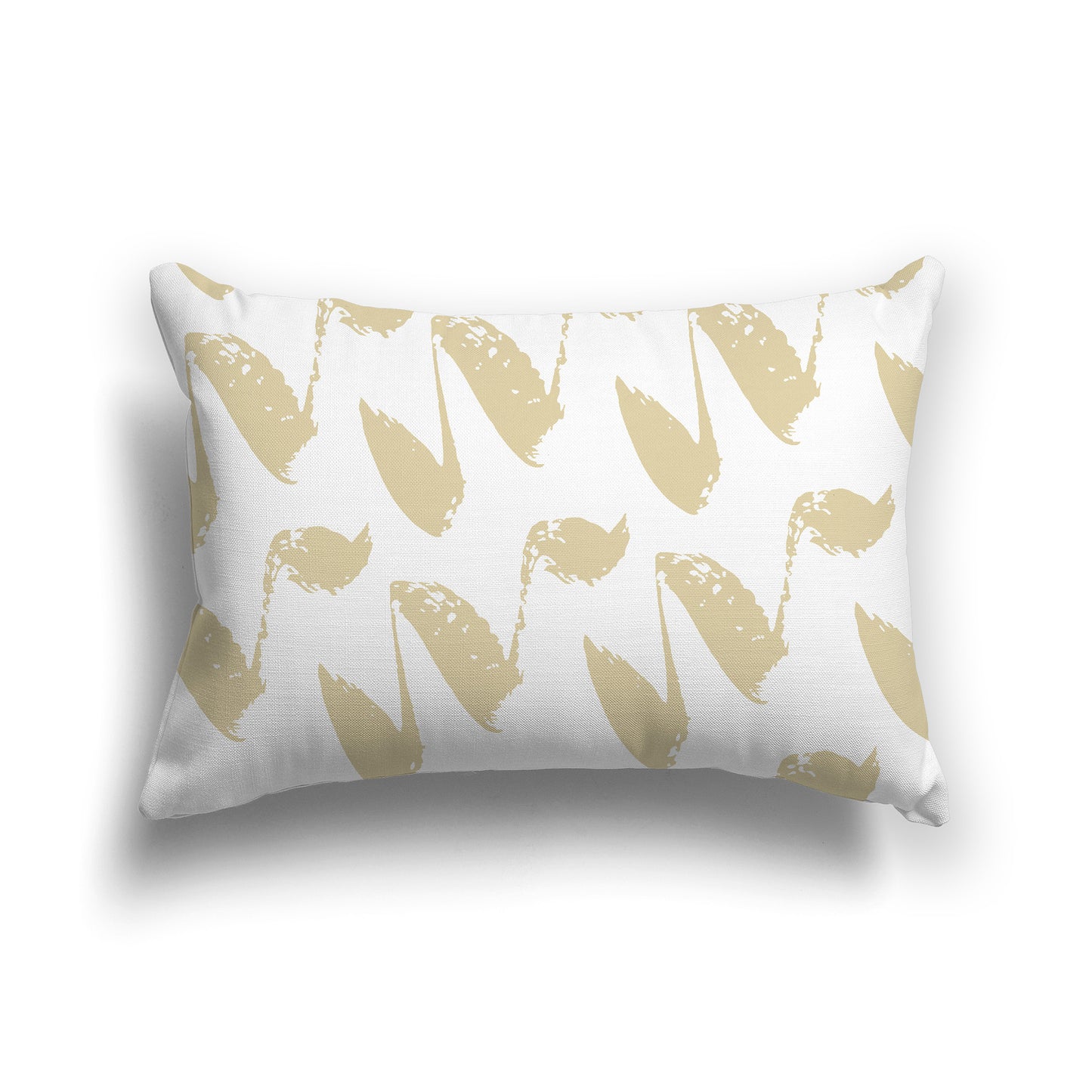Lumbar Throw Pillow with Desert Sand and White Squiggle Pattern