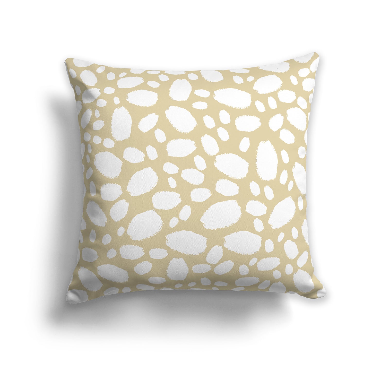 20 inch Throw Pillow with Desert Sand and White Paint Dab Pattern