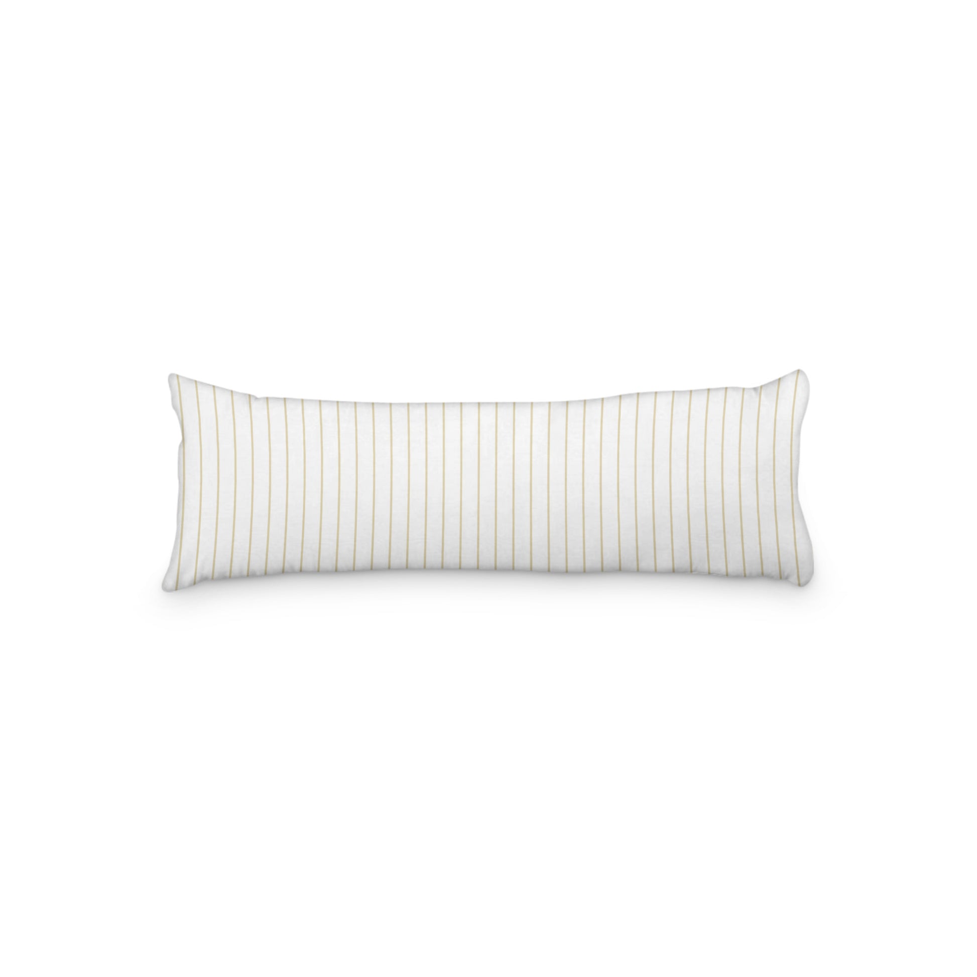 White Microfiber Body Pillow with Fine Tan Stripes, MFBP-1371-151,  20 x 54 inches
