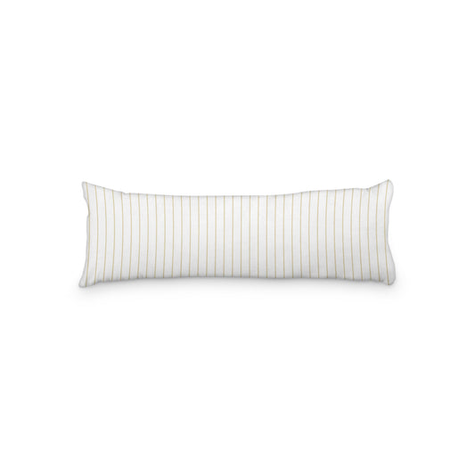 White Microfiber Body Pillow with Fine Tan Stripes, MFBP-1371-151,  20 x 54 inches