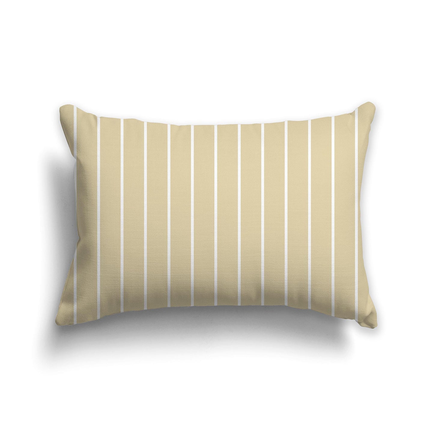 20x14 inch Lumbar Throw Pillow with Desert Sand and White Thin Vertical Stripe Pattern