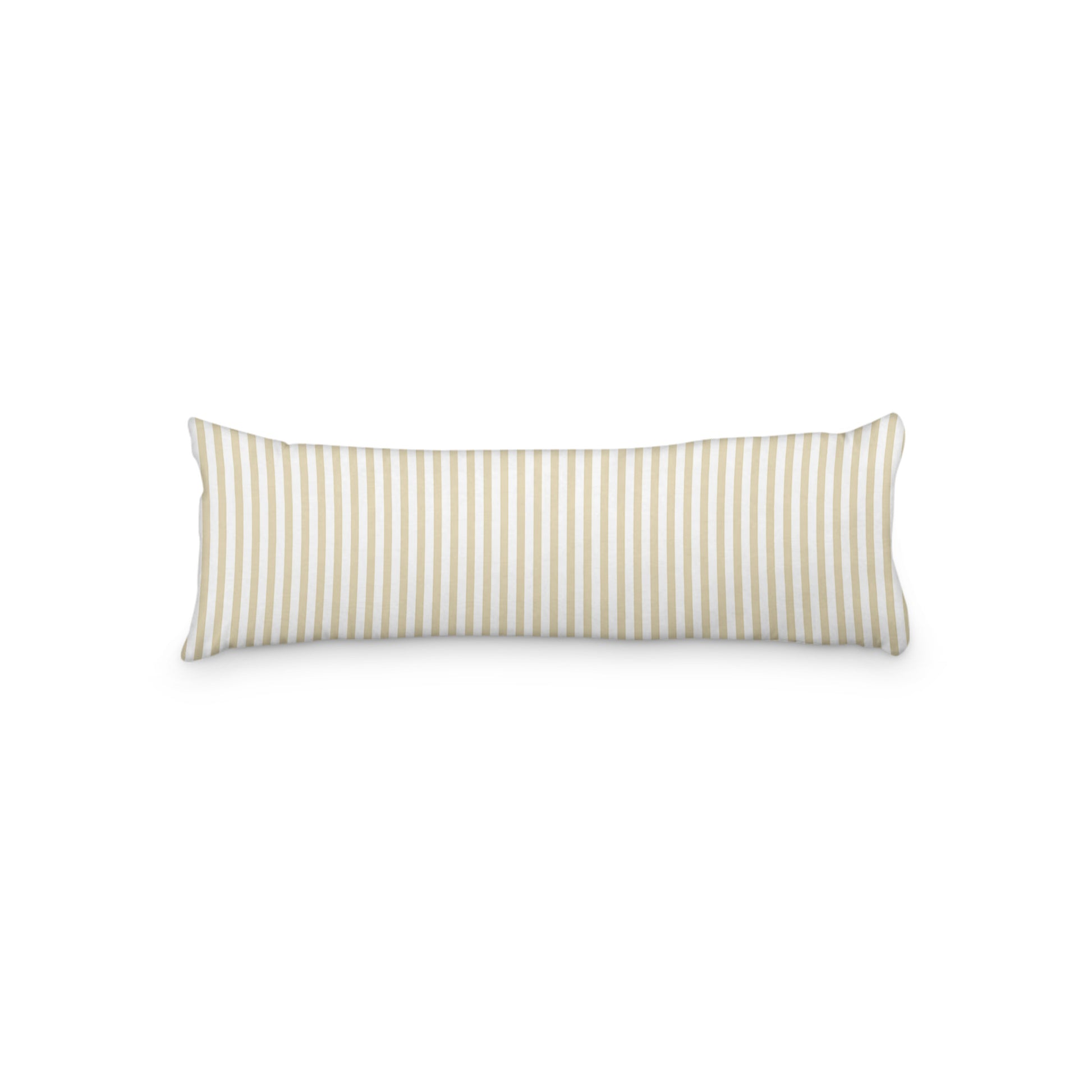 White Microfiber Body Pillow with Thin Tan Bars, MFBP-1371-241,  20 x 54 inches