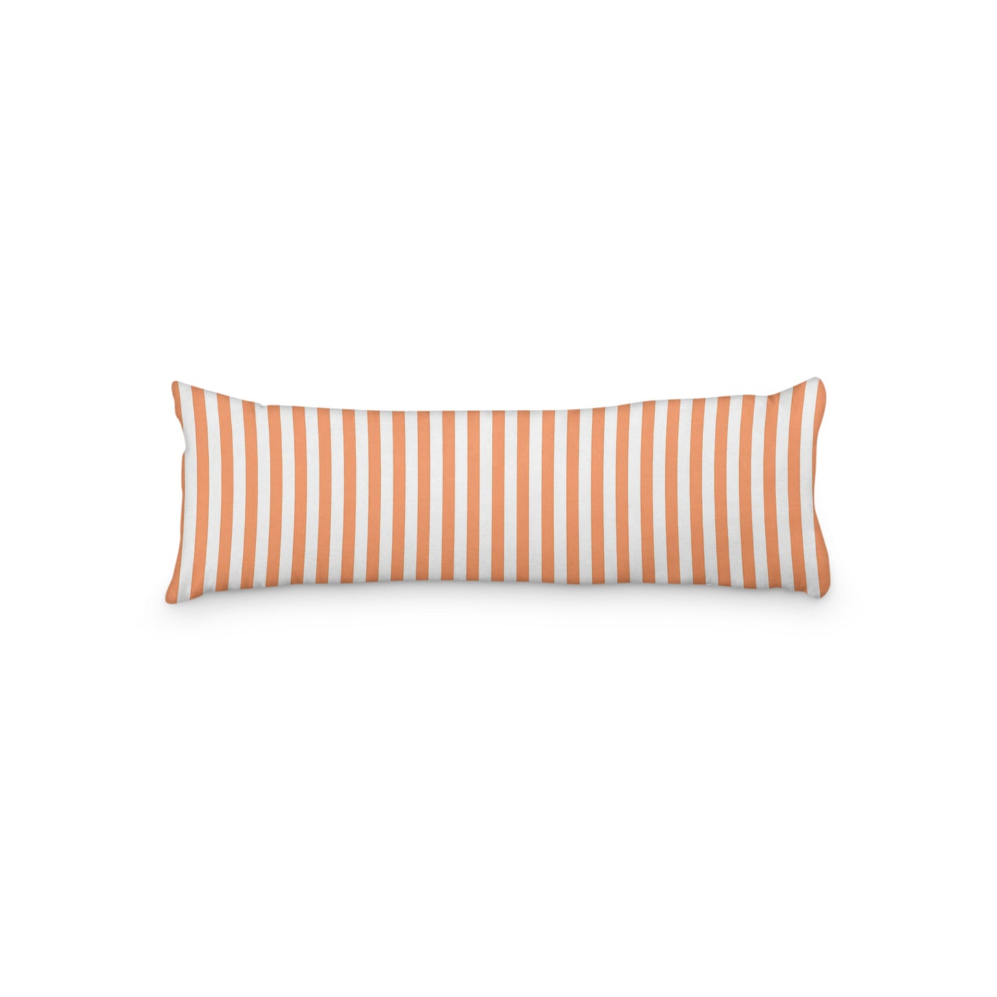 White Microfiber Body Pillow with Pale Orange Bars, MFBP-1380-051, 20 x 54 inches