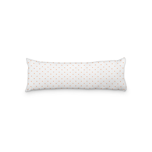 White Microfiber Body Pillow with Pale Orange Diamonds, MFBP-1380-101,  20 x 54 inches