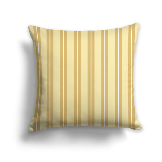 Square Throw Pillow with Two-tone Yellow-Gold Multistripe Pattern