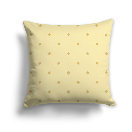 Light Yellow-Gold Throw Pillow with Large Yellow-Gold Diamond Pattern on Front | Faux Suede | 14 x 14 inches