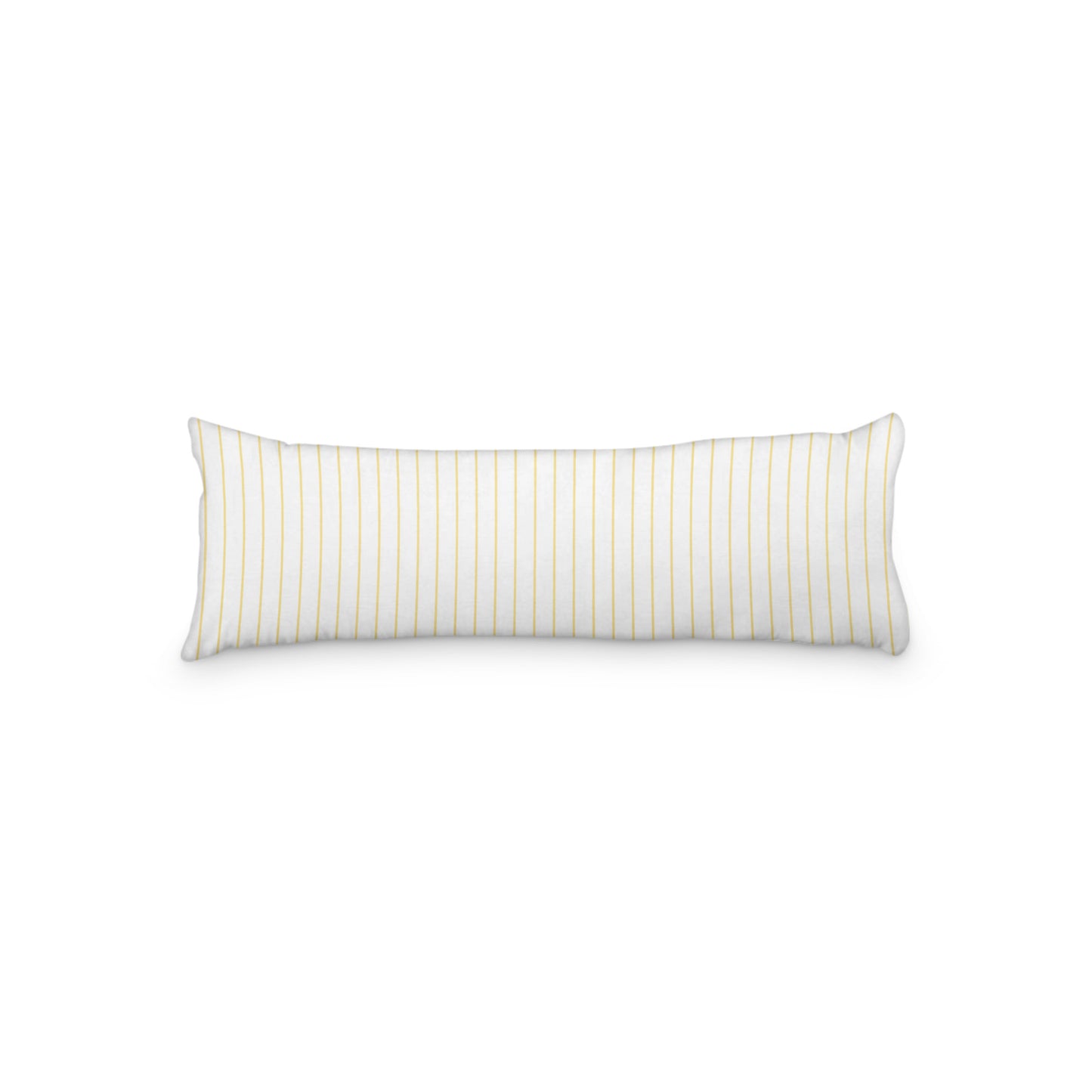 White Microfiber Body Pillow with Fine Yellow Stripes, MFBP-1381-151,  20 x 54 inches