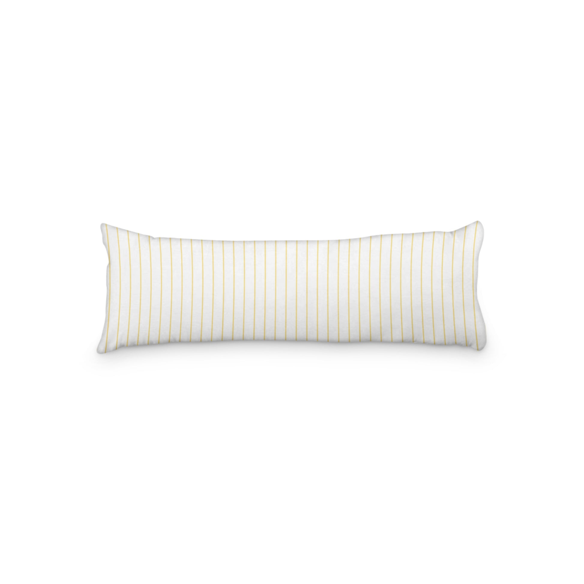 White Microfiber Body Pillow with Fine Yellow Stripes, MFBP-1381-151,  20 x 54 inches