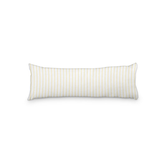 White Microfiber Body Pillow with Fine Yellow Stripes, MFBP-1381-151,  20 x 54 inches
