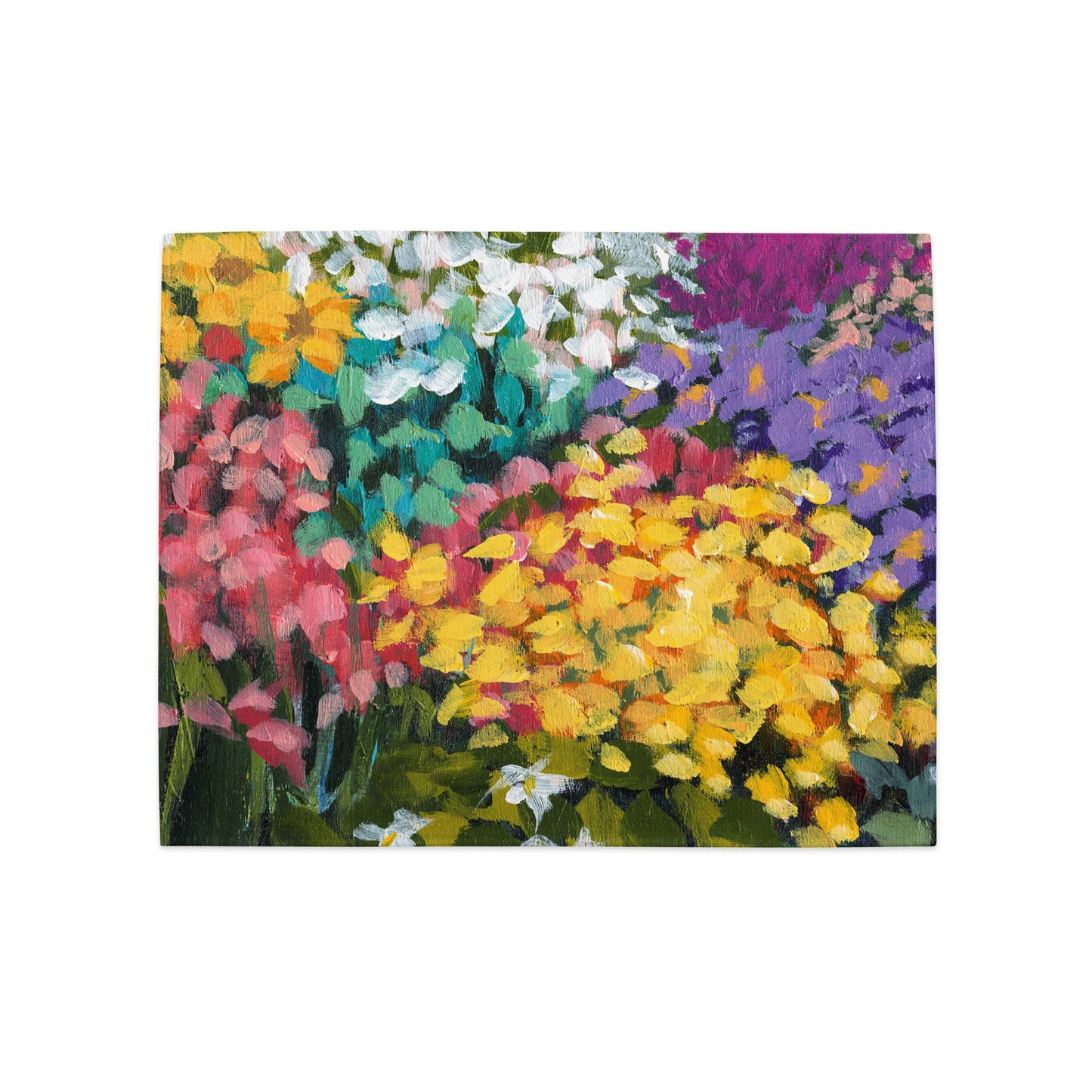 Floral Garden — Fine Art Polyester Placemats with Multicolor Floral Print — 4-Pc Set #PSFL-1381