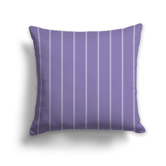 Square Throw Pillow with Medium Purple and Light Purple Stripe Pattern