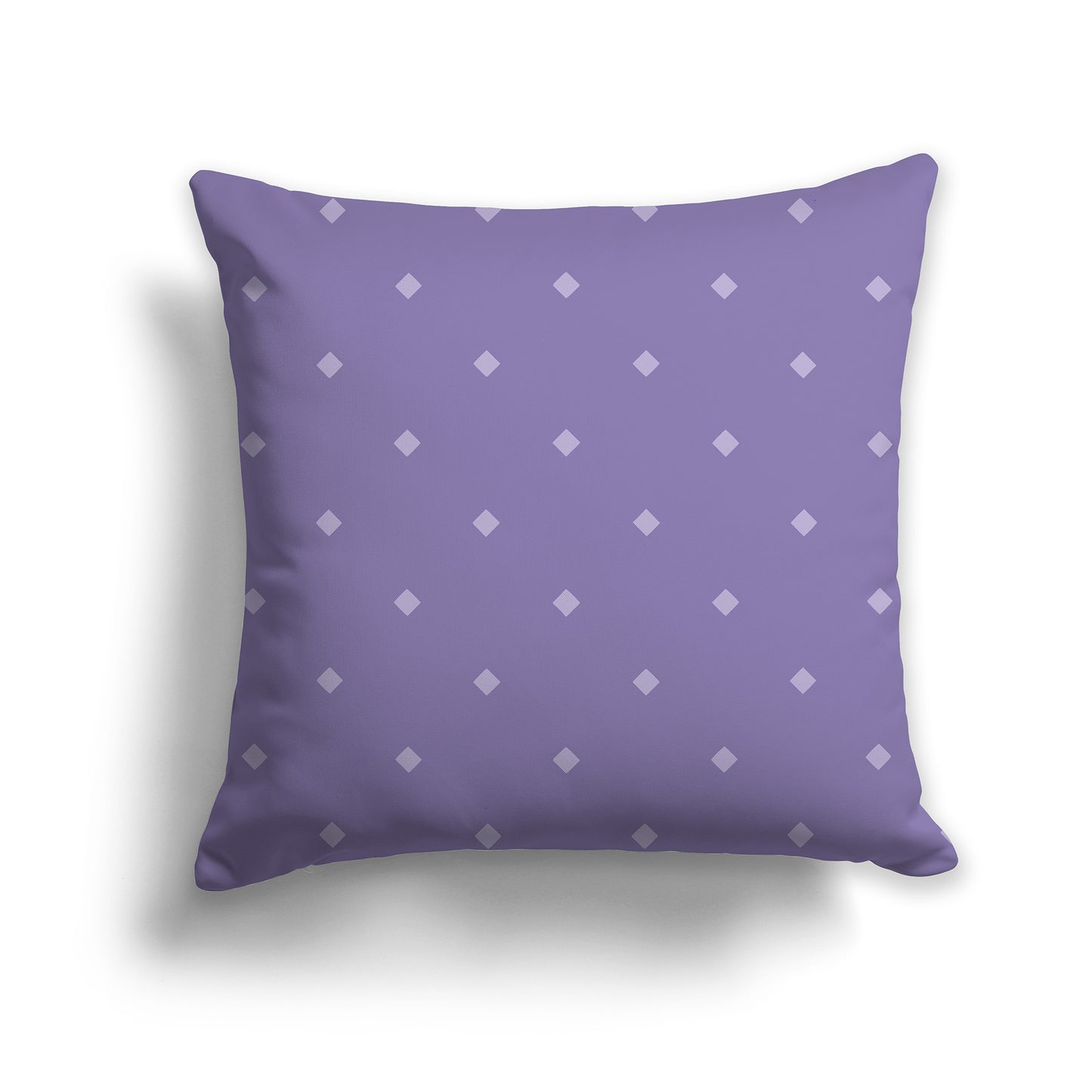14 inch Medium Purple Throw Pillow with Large Light Purple Diamond Pattern