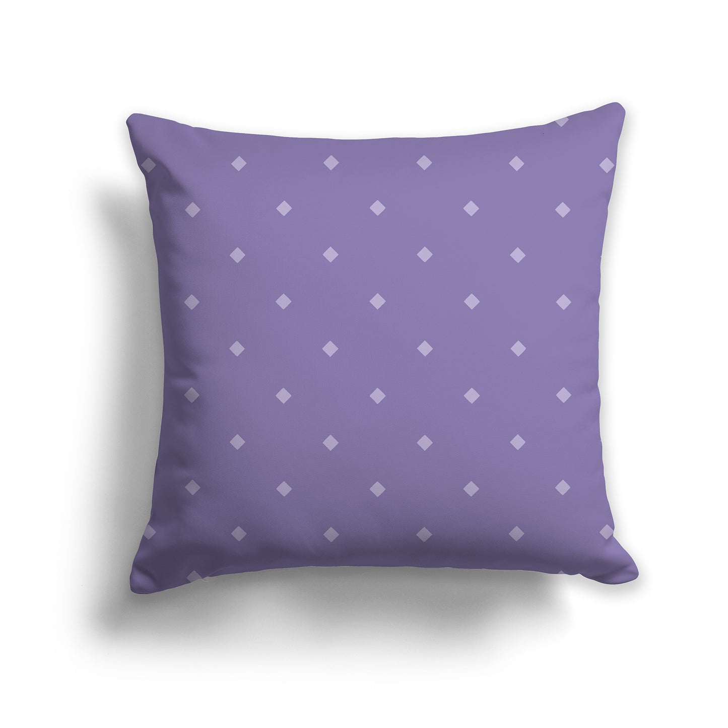 16 inch Medium Purple Throw Pillow with Large Light Purple Diamond Pattern