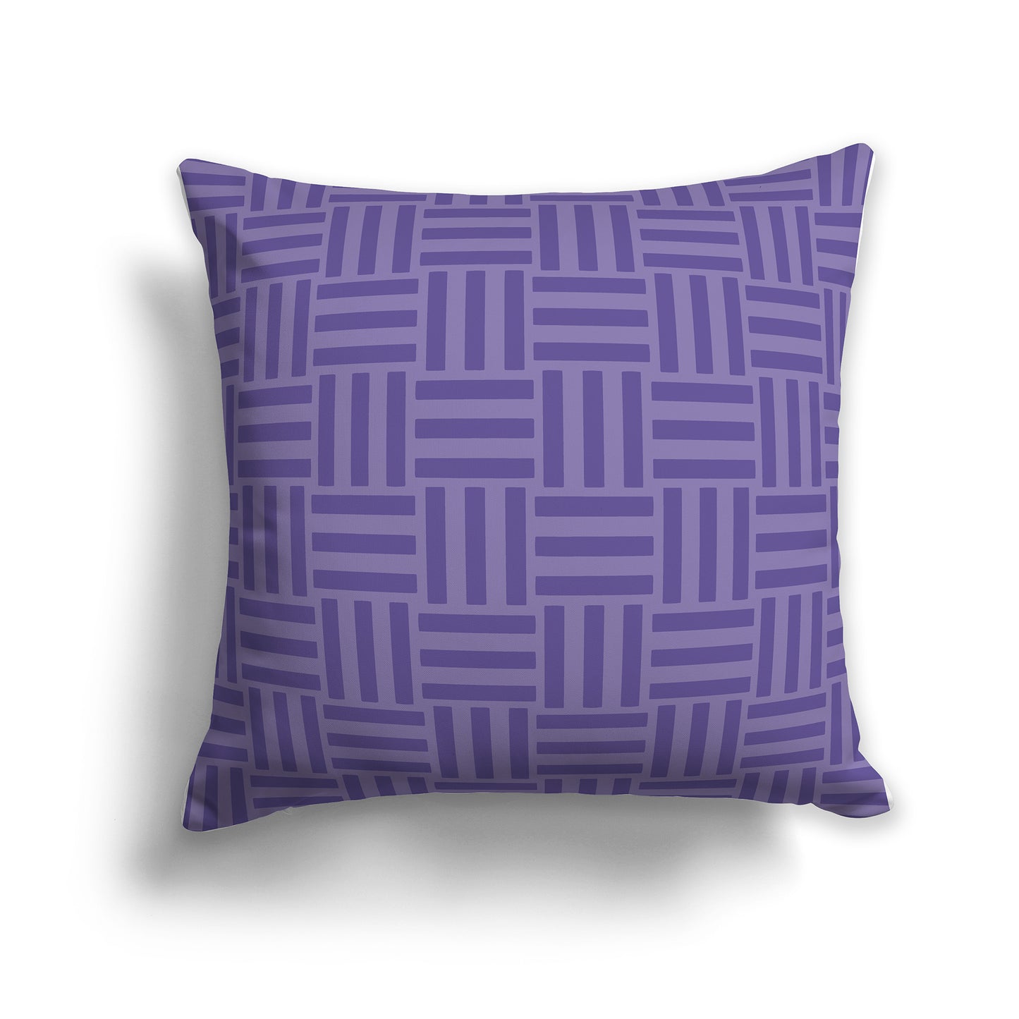 16 inch Throw Pillow with Two-tone Purple Basket Weave Pattern
