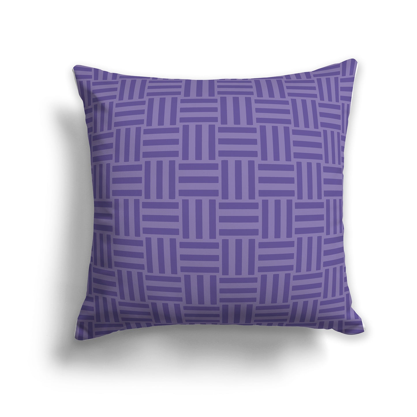 20 inch Throw Pillow with Two-tone Purple Basket Weave Pattern