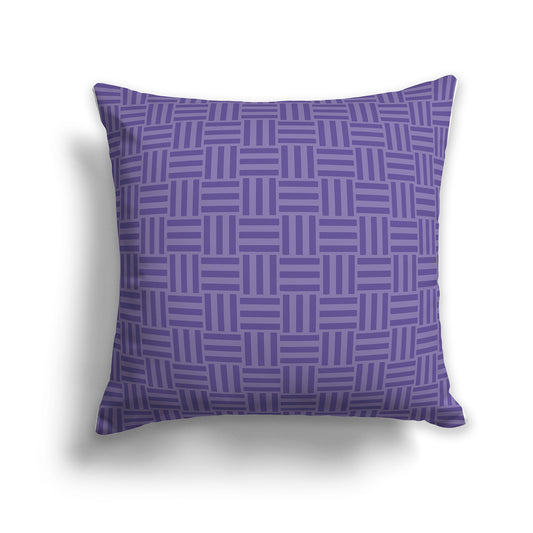 26 inch Throw Pillow with Two-tone Purple Basket Weave Pattern